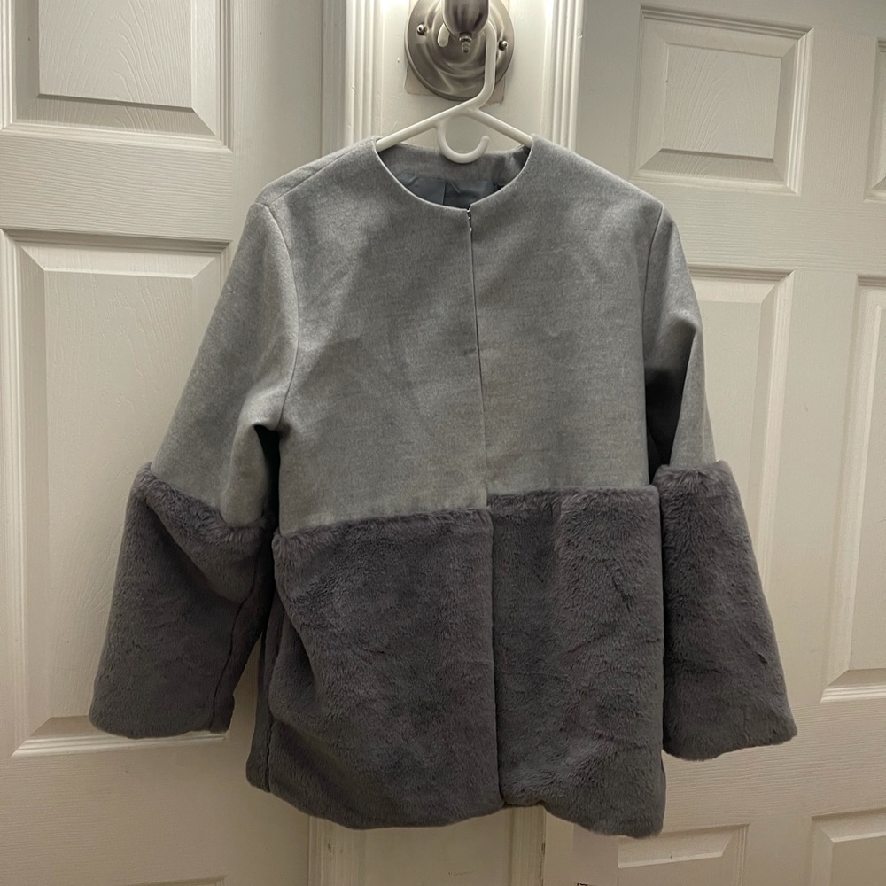 Coat Size M/L Blue Furry Winter NEW